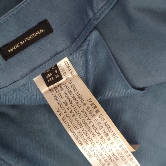 Massimo Dutti Blue Chino Slacks Pants Ankle Women's 8 New Hand Pockets 28"   L - Picture 7 of 8